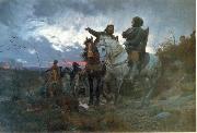 Otto Bache De sammensvorne rider fra Finderup efter mordet pa Erik Klipping Skt oil painting